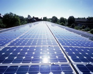 Solar panels producing solar power